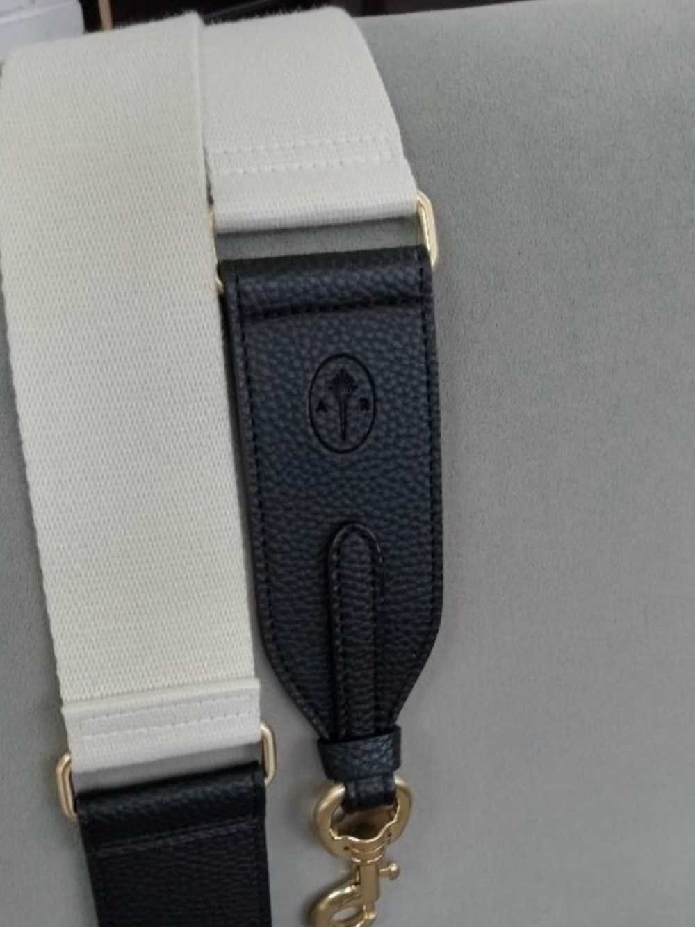 ANGELA ROI WEBBING STRAP - IVORY / BLACK